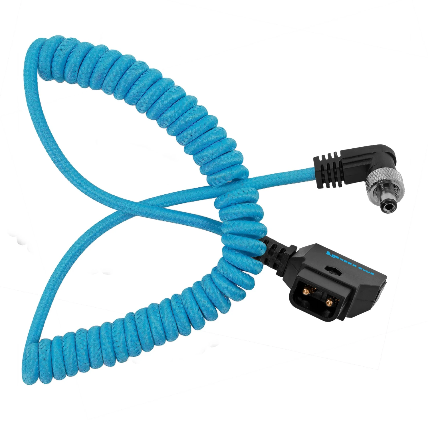 Kondor Blue Coiled D-Tap To Locking DC 2.1mm Right Angle Cable 1 Kondor Blue Coiled D-Tap To Locking DC 2.1mm Right Angle Cable