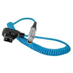 Kondor Blue Coiled D-Tap To Female LEMO 4 Pin For C200