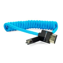 Kondor Blue Micro HDMI To Full HDMI Cable 12-24″ Braided Coiled”
