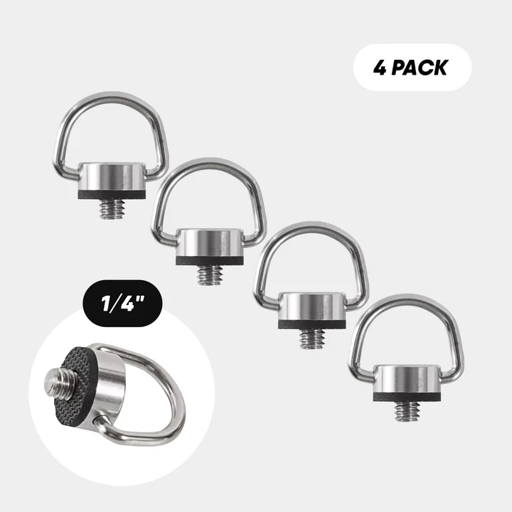 CRDBAG 1/4 Inch D-Ring Camera Screw 4-Pack 1 CRDBAG 1/4 Inch D-Ring Camera Screw 4-Pack