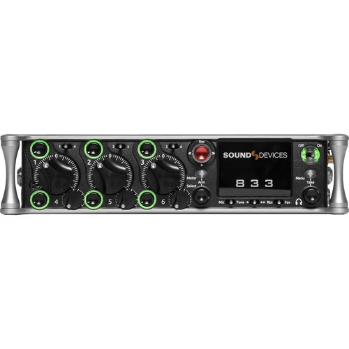 Sound Devices 833 Portable 8-Channel / 12-Track Multitrack Field Recorder 2 Sound Devices 833 Portable 8-Channel / 12-Track Multitrack Field Recorder - Image 2