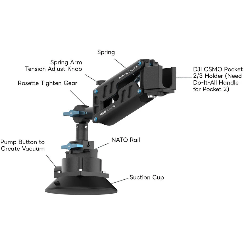 DigitalFoto SNIPER-POCKET2 Z-Axis Car Damping Spring Arm For Action Camera&OSMO POCKET 7 DigitalFoto SNIPER-POCKET2 Z-Axis Car Damping Spring Arm For Action Camera&OSMO POCKET - Image 7