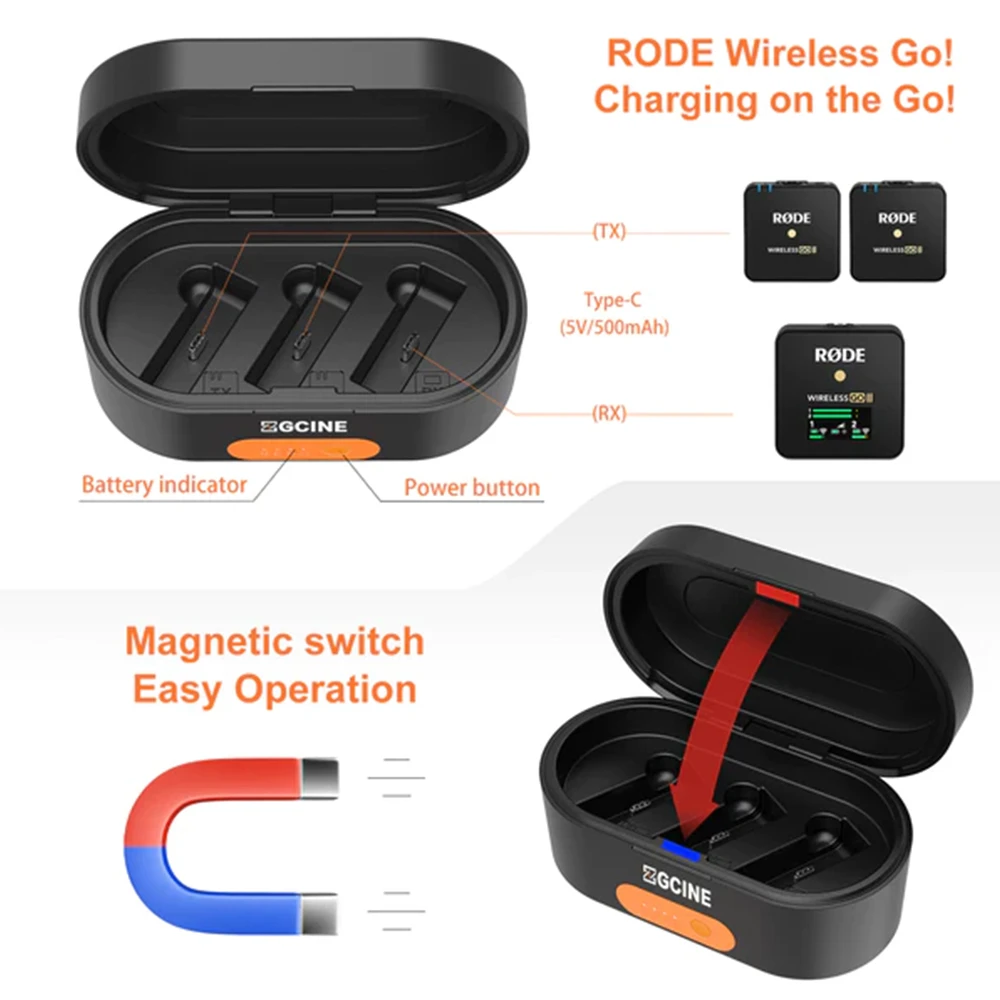 Charging Case For Rode Wireless GO I&II (ZG-R30) 2 Charging Case For Rode Wireless GO I&II (ZG-R30) - Image 2