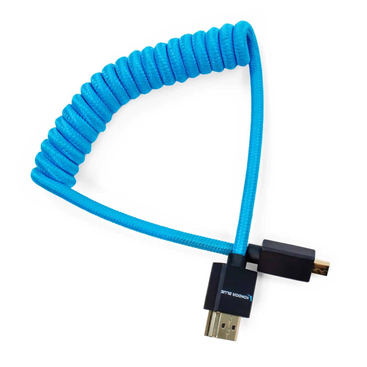 Kondor Blue Micro HDMI To Full HDMI Cable 12-24″ Braided Coiled” 3 Kondor Blue Micro HDMI To Full HDMI Cable 12-24″ Braided Coiled” - Image 3
