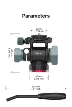 Ulanzi U-190 Fluid Head Video-Tripodkop Hydraulic -Cinegear Shop 3 16