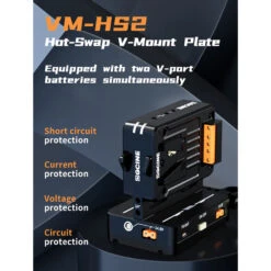 Hot Swap/Shark Fin Dual Micro V Mount Battery Plate VM-HS2 6 Hot Swap/Shark Fin Dual Micro V Mount Battery Plate VM-HS2 -Cinegear Shop 3 VM HS2