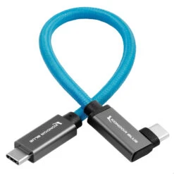 Kondor Blue USB C To USB C High Speed Cable For SSD Recording – Right Angle (8.5)” 11 Kondor Blue USB C To USB C High Speed Cable For SSD Recording – Right Angle (8.5)” -Cinegear Shop 3.KB USBC RA12 scaled 1