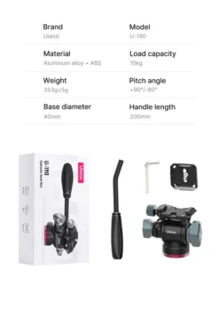 Ulanzi U-190 Fluid Head Video-Tripodkop Hydraulic -Cinegear Shop 4 13