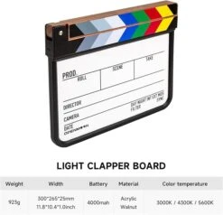 OPENMOON Clapperboard With Three Color Temperatures For Night Shooting 13 OPENMOON Clapperboard With Three Color Temperatures For Night Shooting -Cinegear Shop 61hGkHDBzL. AC SX679