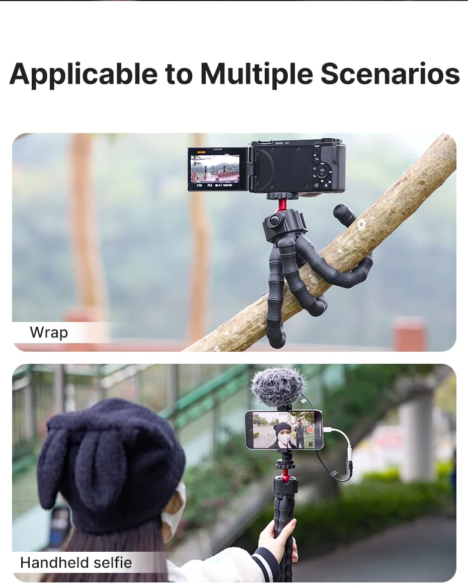 Ulanzi Octopus Vlog Kit: Tripod Phone Holder Mic + Lamp 3 Ulanzi Octopus Vlog Kit: Tripod Phone Holder Mic + Lamp - Image 3