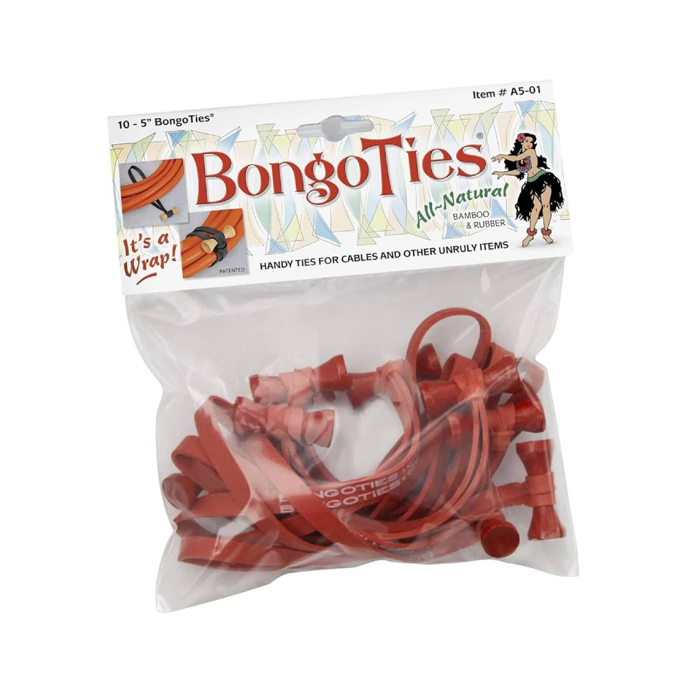 Bongo Ties ALL RED A5-01-R – 10 Pack 1 Bongo Ties ALL RED A5-01-R – 10 Pack
