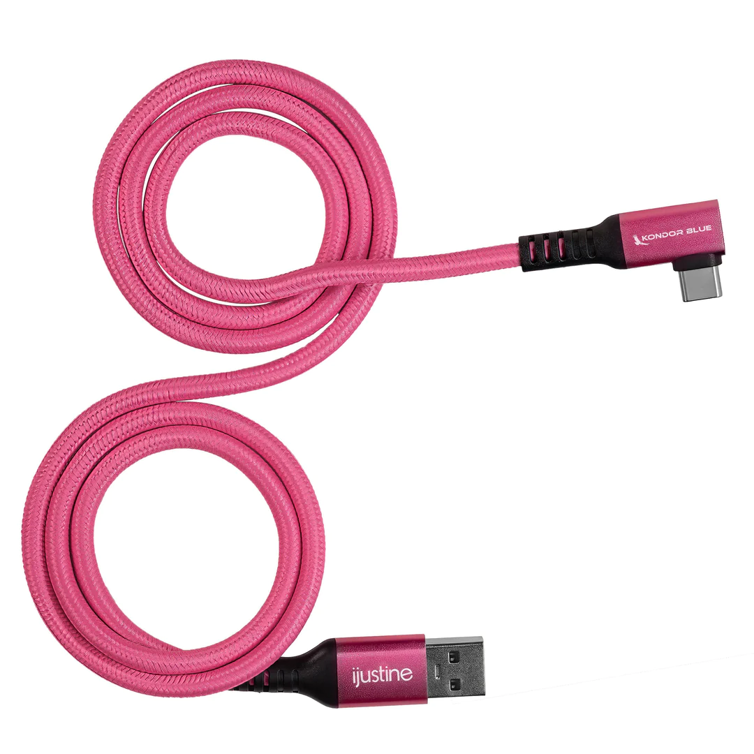 Kondor Blue IJUSTINE Pink Lightning Cable USB-C 1m 1 Kondor Blue IJUSTINE Pink Lightning Cable USB-C 1m