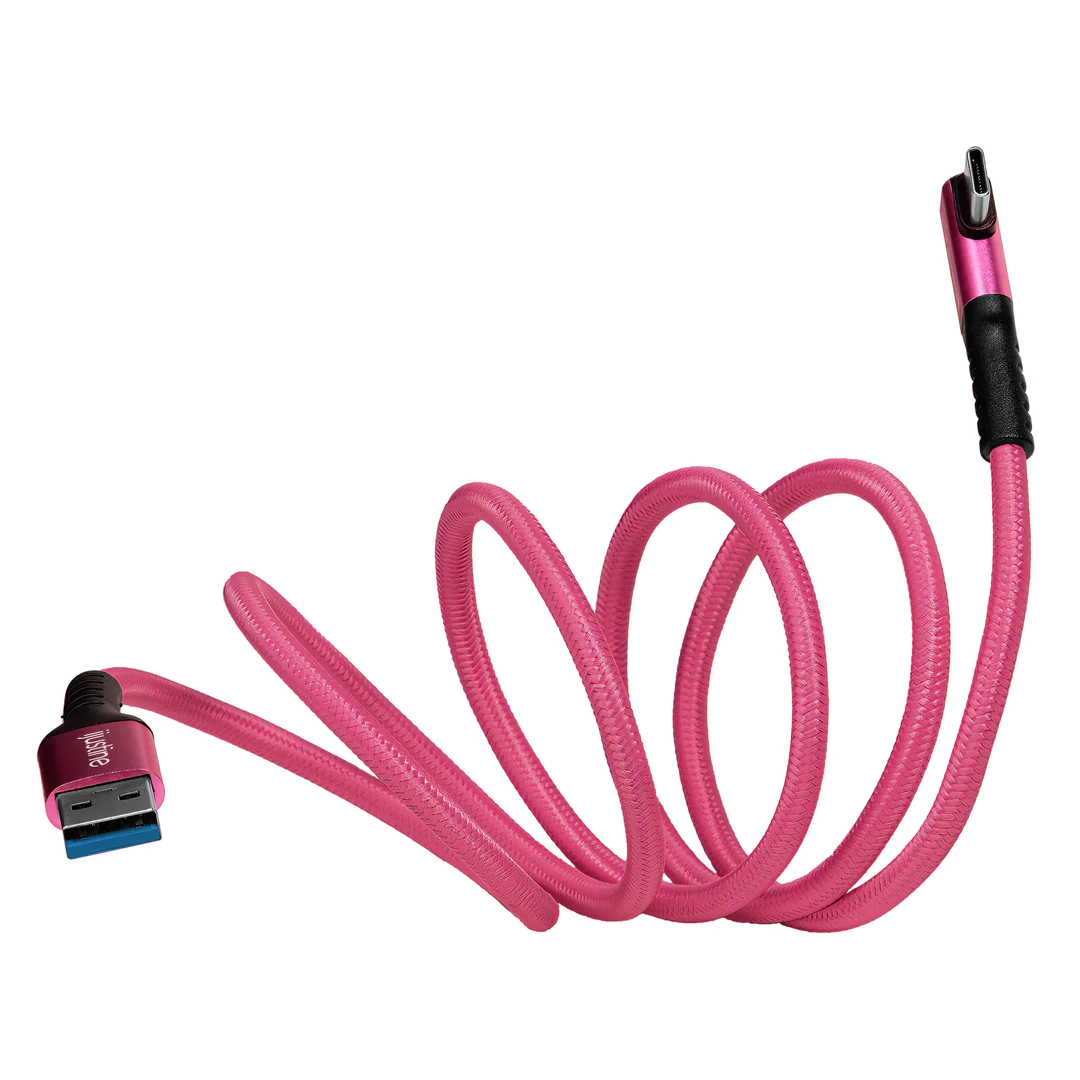 Kondor Blue IJUSTINE Pink Lightning Cable USB-C 1m 2 Kondor Blue IJUSTINE Pink Lightning Cable USB-C 1m - Image 2