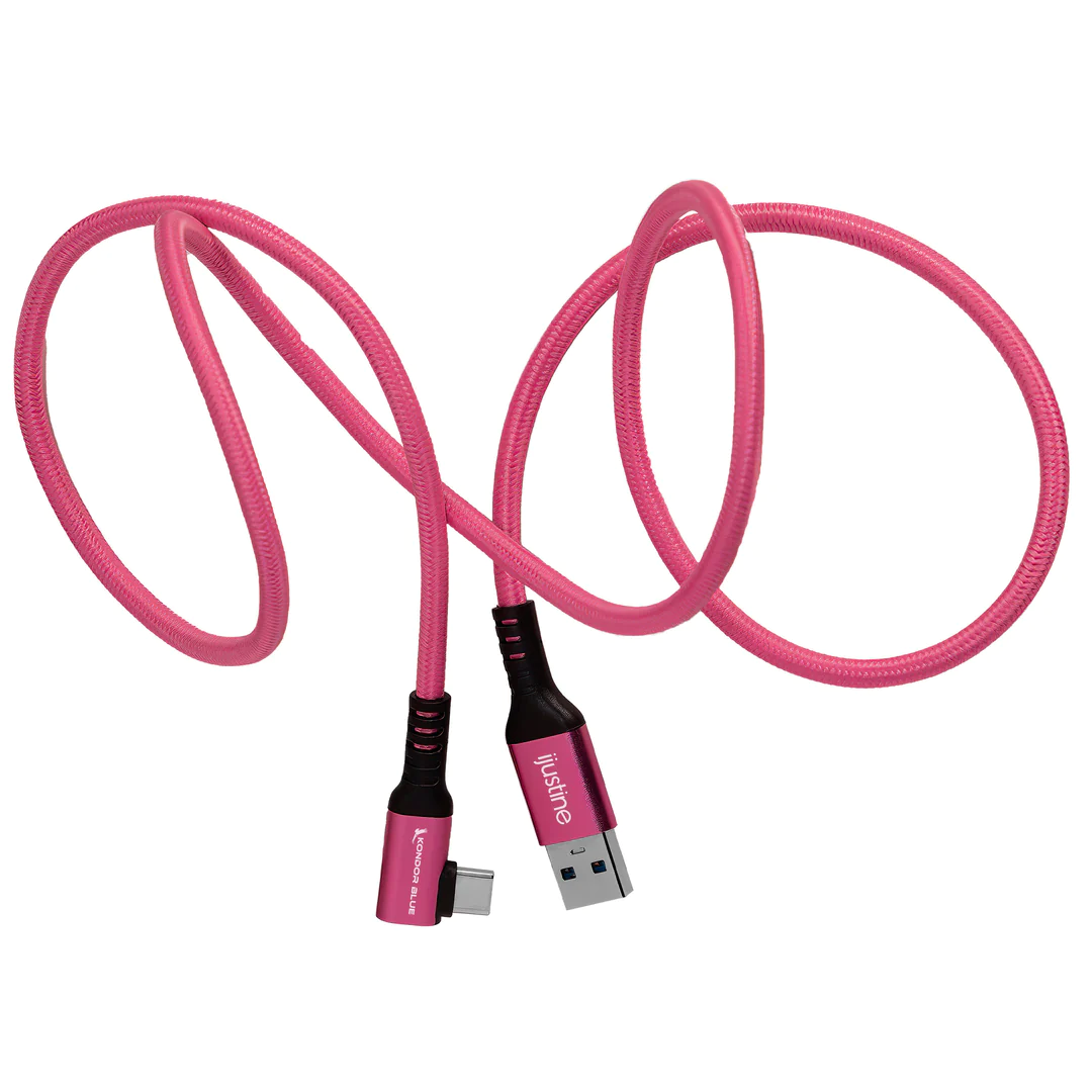 Kondor Blue IJUSTINE Pink Lightning Cable USB-C 1m 3 Kondor Blue IJUSTINE Pink Lightning Cable USB-C 1m - Image 3