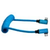 Kondor Blue 12-24 Coiled USB C 3.1 Right Angle Braided Cable For 8K Data And Power Delivery”
