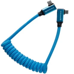 Kondor Blue 12-24 Coiled USB C 3.1 Right Angle Braided Cable For 8K Data And Power Delivery” -Cinegear Shop KON USBC CRA 3 1