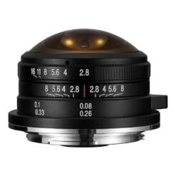 Laowa 4mm F/2.8 Circulair Fisheye Lens MFT / Fuji X / Sony E / Canon M/ Leica L/ Nikon Z 6 Laowa 4mm F/2.8 Circulair Fisheye Lens MFT / Fuji X / Sony E / Canon M/ Leica L/ Nikon Z -Cinegear Shop Laowa 4mm f2.8 fisheye mft front