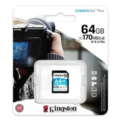 Kingston 64GB Video Class V30 SDXC – Canvas Go Plus -Cinegear Shop SDG3 64gb pkg zm lg