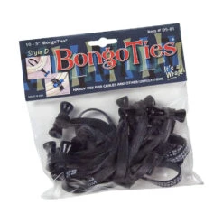 Bongo Ties ALL-BLACK “Obsidian” – 10 Pack “Style-D”