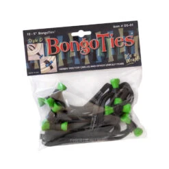 Bongo Ties GREEN & BLACK “Tree Frog” – 10 Pack “Style-D”