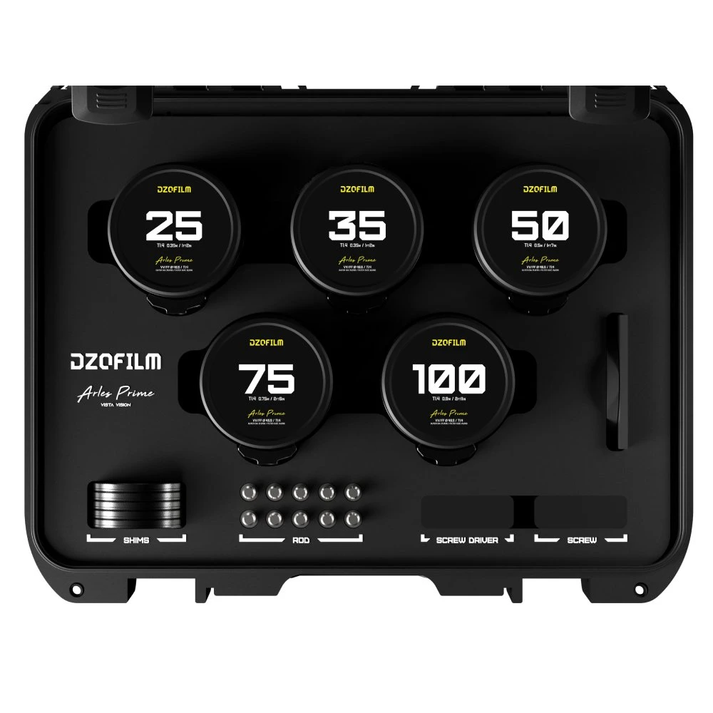 DZOFILM Arles FF/VV Prime Cine 5-Lens Set – PL Mount (meter) 1 DZOFILM Arles FF/VV Prime Cine 5-Lens Set – PL Mount (meter)