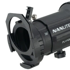Nanlite Projection Attachment Mount For FZ-60 (w/ 36 Degree Lens) -Cinegear Shop nl pj fz60 36 detail front