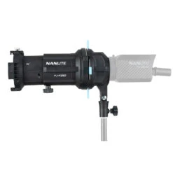 Nanlite Projection Attachment Mount For FZ-60 (w/ 36 Degree Lens) -Cinegear Shop nl pj fz60 36 side with nl fz60b 2