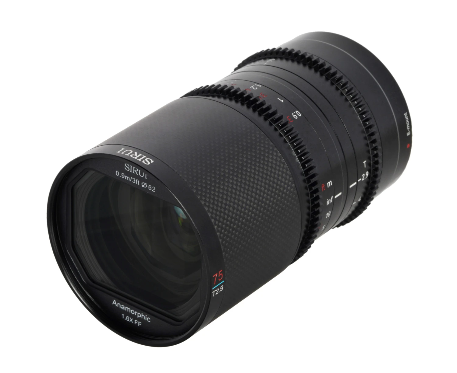 Sirui 75mm T2.9 Blue Flare 1.6X FF Anamorphic RF Mount (Carbon Fiber) 3 Sirui 75mm T2.9 Blue Flare 1.6X FF Anamorphic RF Mount (Carbon Fiber) - Image 3